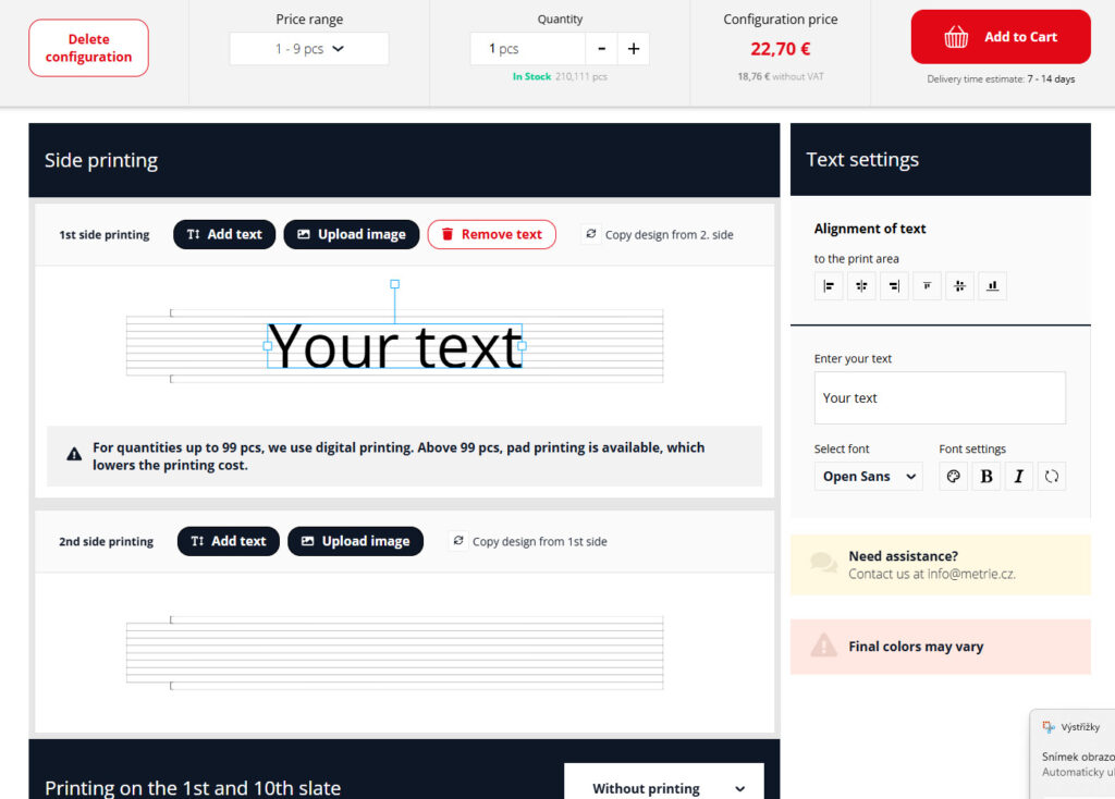 Configurator - editing text